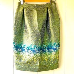 Exquisite Paola Quadretti Silk Blend Jacquard/Brocade Handmade Skirt Sz 40 Italy